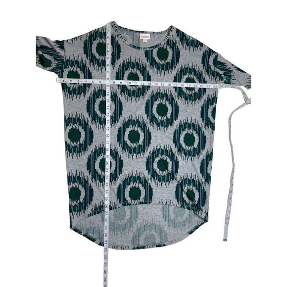 LuLaRoe Irma Tunic Top Gray Green High Low‎ Hem XXS NEW - Picture 5 of 6